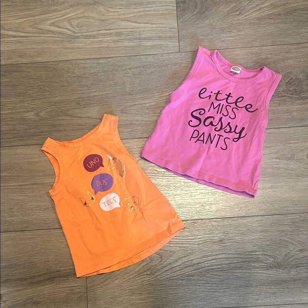 Cat & Jack Orange and Purple Tank Tops Size 18-24 months